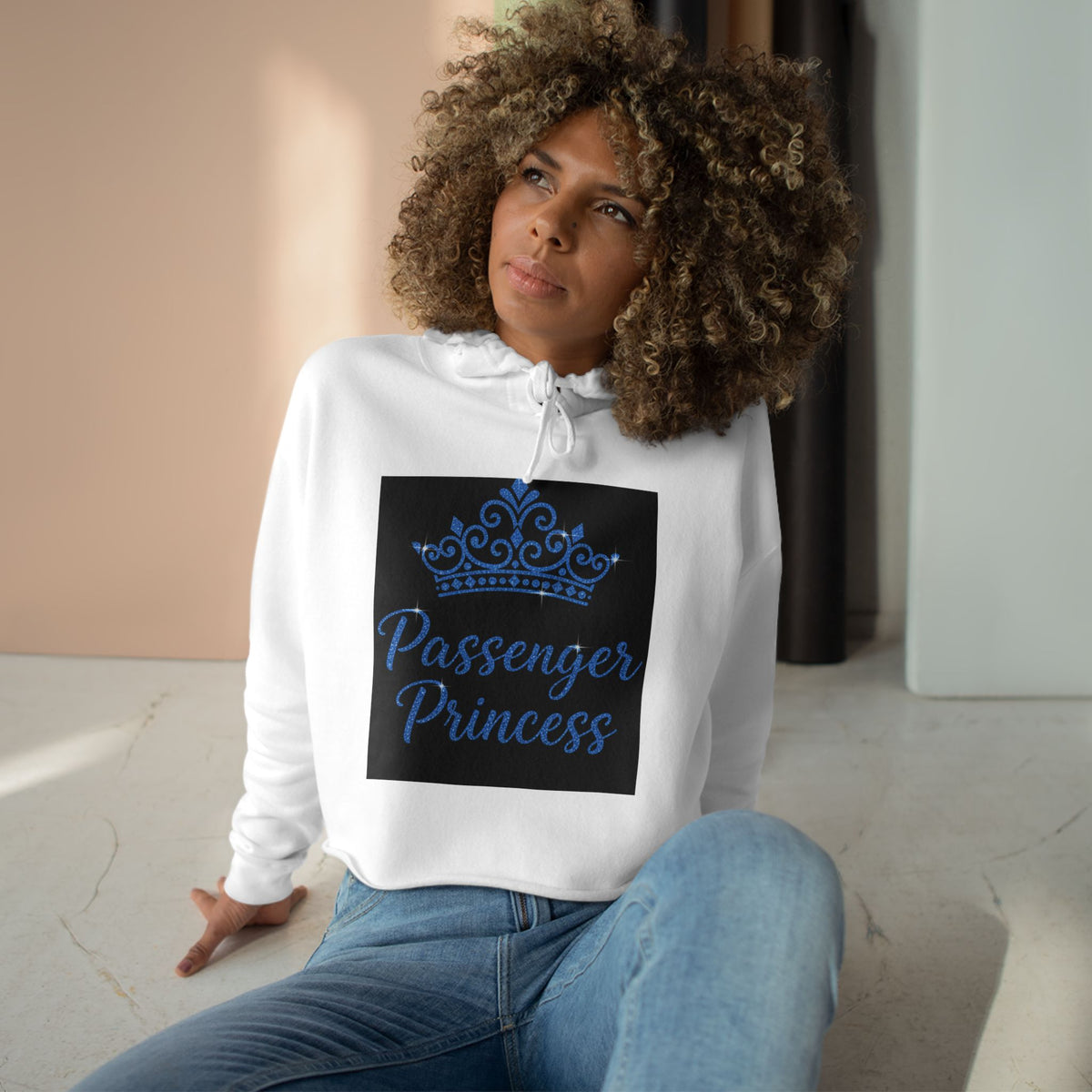 Copy of Passenger Princess Crop Hoodie — Blue Tiara Graphic Cropped Hoodie